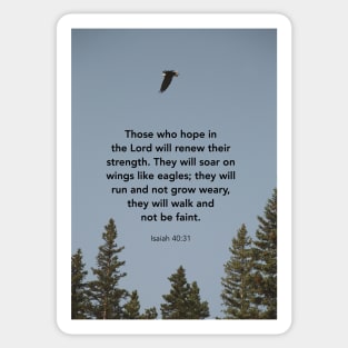 Wings like eagles, Isaiah 40 31 Bible Verse, Christian gifts for women, Bible verse Sticker